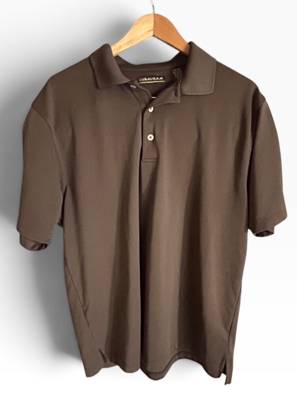Cubavera Men's Brown Short Sleeve Polo Shirt